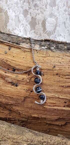 Silver Crafted Dangle Necklace