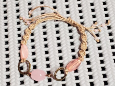 Pink dbl rings macrame - slider