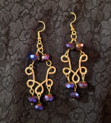 narrow yoke faceted purple beads