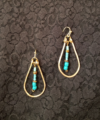 long teardrop turq bead dangle