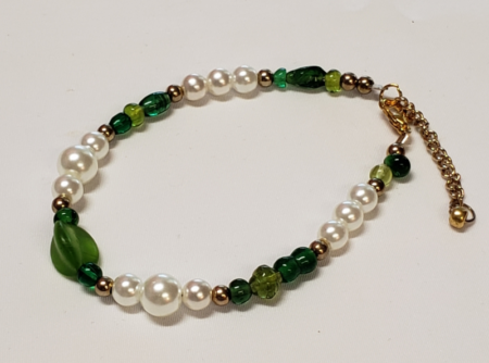 Single Bracelet - Emerald & Pearl