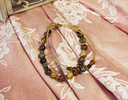 Double Bracelet - Double Marble & Wood