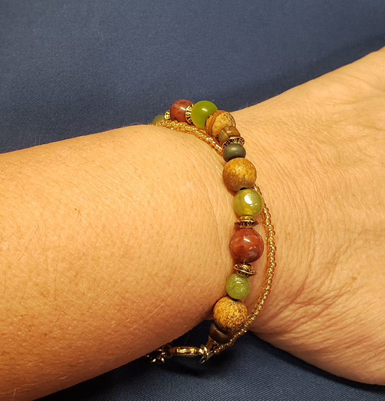 Lime Stone - Double Bracelet - Image 2