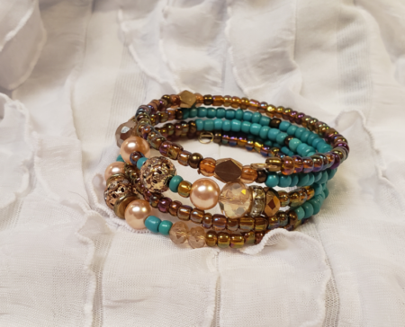 Four Layer Bracelet - Bronze Champagne