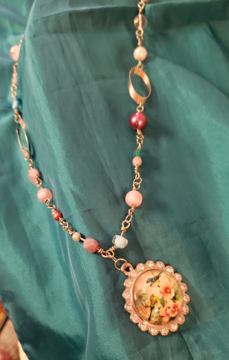 Necklace - Boho Pink Floral