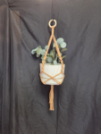 Coffee Square Knot w Spiral Cord Plant Hanger