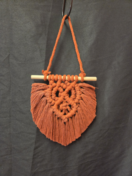 Burnt Orange Feather - Triple Diamond Square Knot