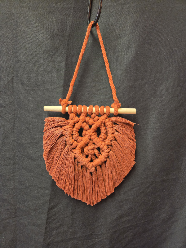 Burnt Orange Feather - Triple Diamond Square Knot