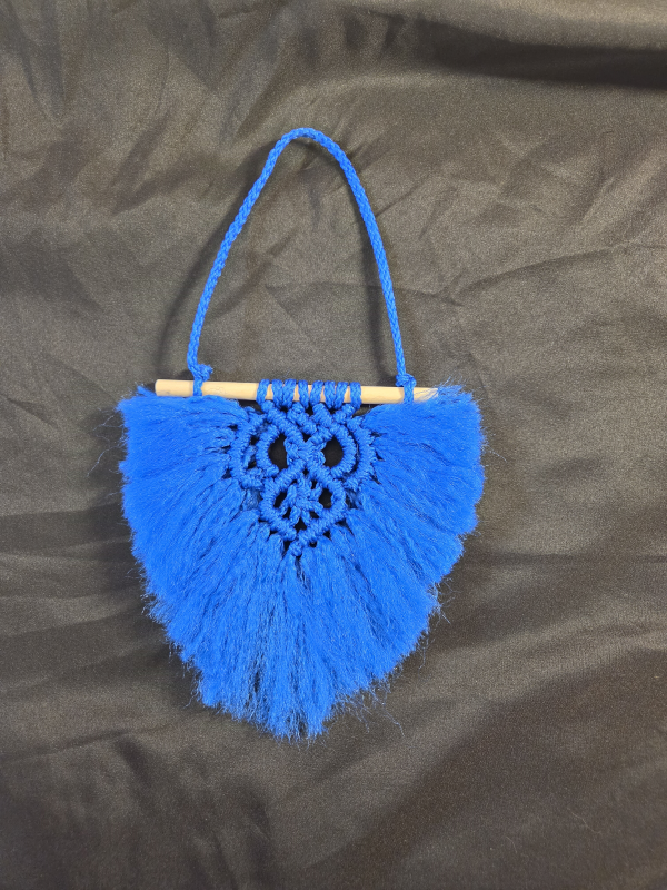 Royal Blue Feather - Triple Diamond Square Knot